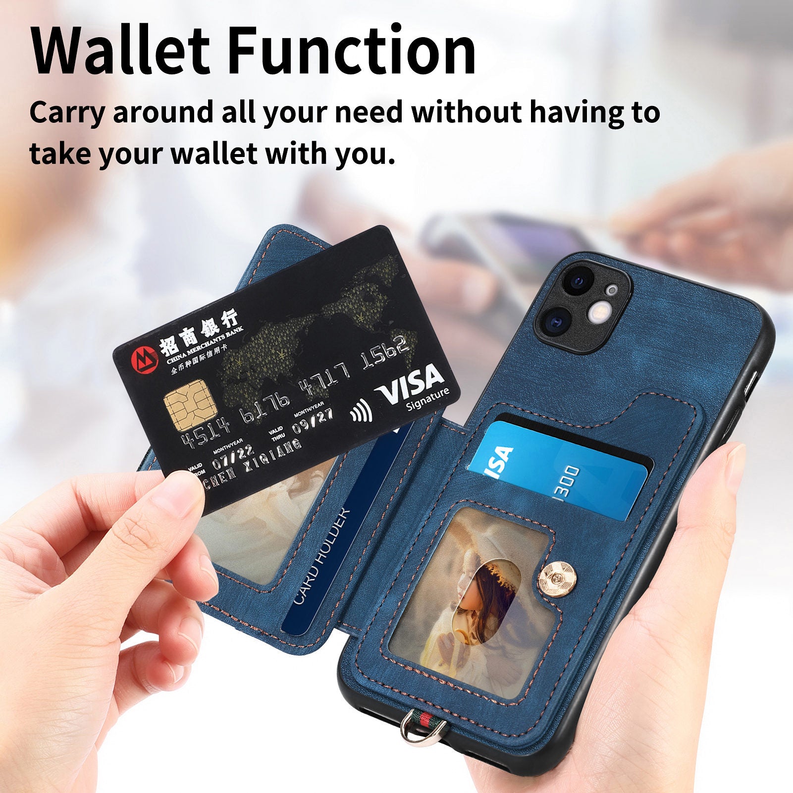 For iPhone 11 Card Holder RFID Blocking Phone Case PU Leather Coated PC+TPU Kickstand Cover For iPhone 11 Card Holder RFID Blocking Phone Case PU Leather Coated PC+TPU Kickstand Cover